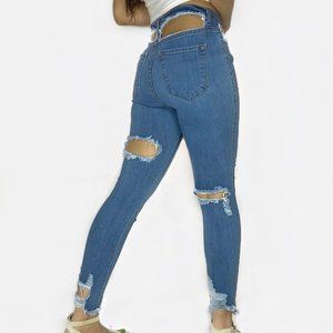 Cutout Skinny Jeans Size 15